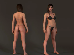 女性ベースの完全なリグ 3Dモデル