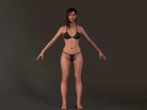 女性ベースの完全なリグ 3Dモデル