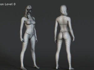 女性ベースの完全なリグ 3Dモデル