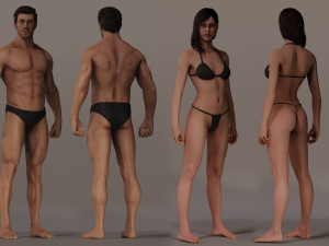 Male Female Base complete Rig 3D मॉडल