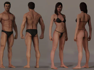 Male Female Base complete Rig 3D Model