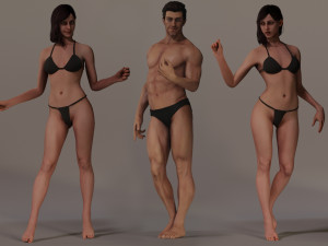 Male Female Base complete Rig 3D मॉडल