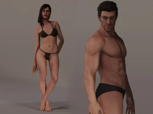 Male Female Base complete Rig 3D Model