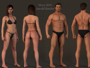 Male Female Base complete Rig 3D मॉडल