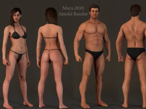 Male Female Base complete Rig 3D Model