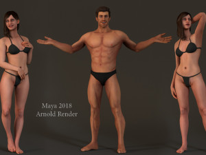 Male Female Base complete Rig 3D मॉडल