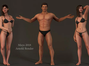 Male Female Base complete Rig 3D Model