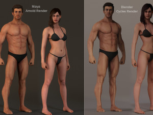 Male Female Base complete Rig 3D मॉडल