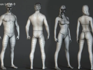 Male Female Base complete Rig 3D Model