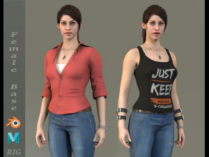 Женская база с экипировкой 3D Модель