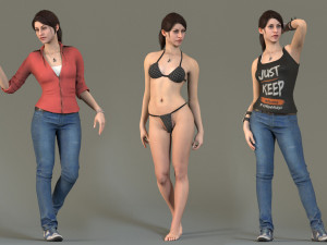 Female Base With Outfit Rig 3D-Modell