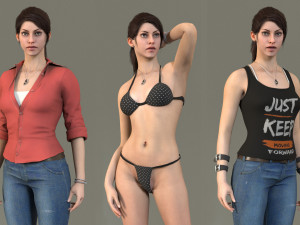Female Base With Outfit Rig 3D-Modell