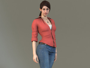 Female Base With Outfit Rig 3D-Modell