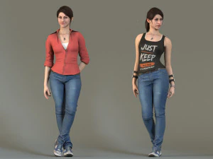 Female Base With Outfit Rig 3D Model