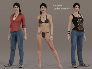 Female Base With Outfit Rig 3D-Modell
