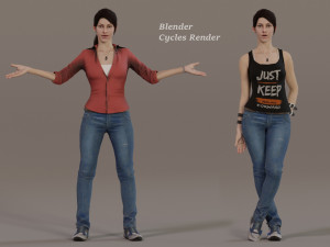 Female Base With Outfit Rig 3D-Modell