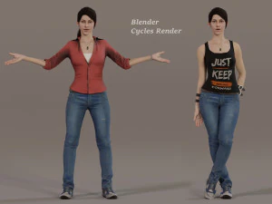 Female Base With Outfit Rig 3D Model