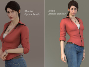 Female Base With Outfit Rig 3D-Modell