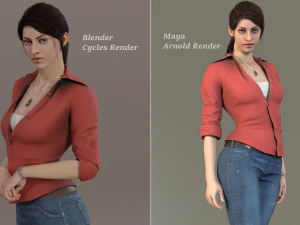 Female Base With Outfit Rig 3D Model