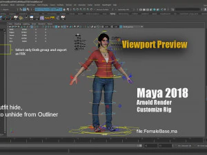 Female Base With Outfit Rig 3D Model
