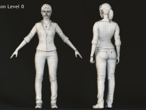 Female Base With Outfit Rig 3D-Modell