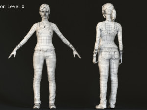 Female Base With Outfit Rig 3D-Modell