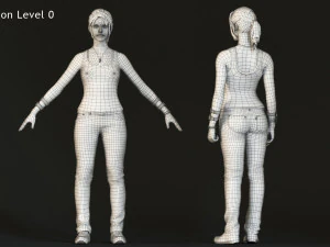 Female Base With Outfit Rig 3D Model
