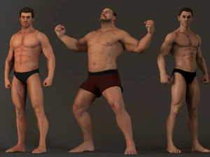 Male Base Three Rig Pack 3D Model