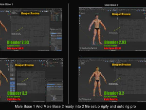 Male Base Three Rig Pack 3D Model