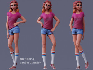 Cartoon Girl Rig 3D Model