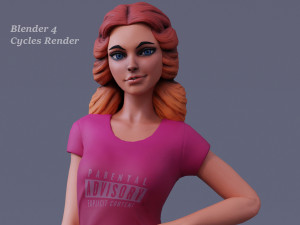 Cartoon Girl Rig 3D Model