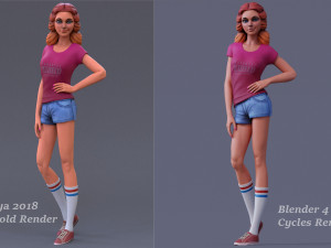 Cartoon Girl Rig 3D Model