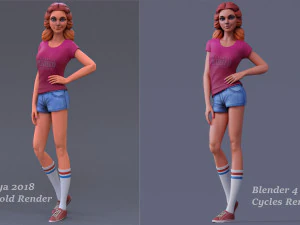 Cartoon Girl Rig 3D Model