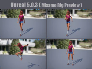 Cartoon Girl Rig 3D Model