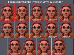 Cartoon Girl Rig 3D Model