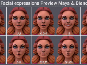 Cartoon Girl Rig 3D Model