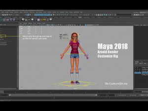 Cartoon Girl Rig 3D Model