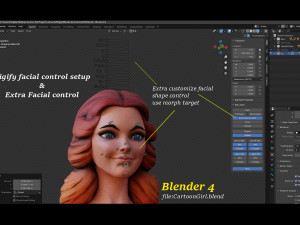 Cartoon Girl Rig 3D Model