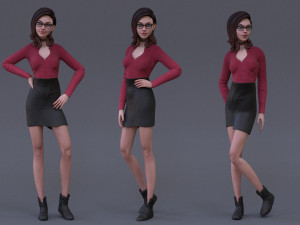 Cartoon Girl Rig Ver 2 Modelo 3D