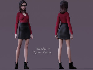 Cartoon Girl Rig Ver 2 Modelo 3D