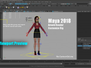 Cartoon Girl Rig Ver 2 Modelo 3D