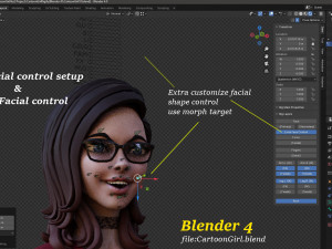 Cartoon Girl Rig Ver 2 Modelo 3D