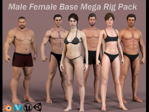 Male Female Base Mega Pack 3D Model