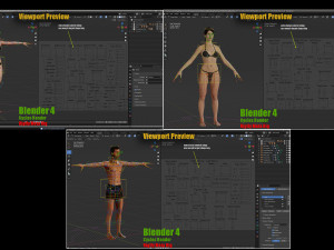 Male Female Base Mega Pack 3D Model