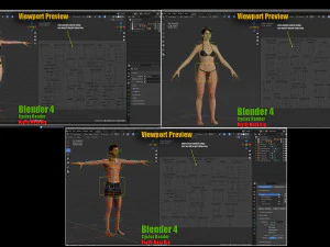 Male Female Base Mega Pack 3D Model