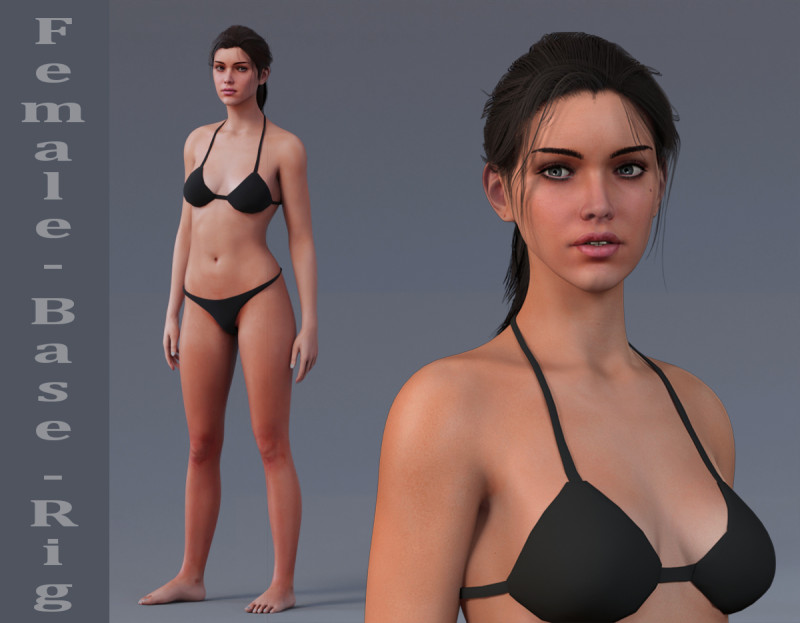 Female Base Rig 3D मॉडल .c4d .max .obj .3ds .fbx .stl .blend 