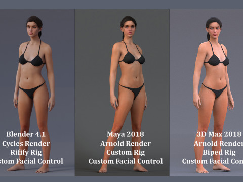 Female Base Rig 3D मॉडल