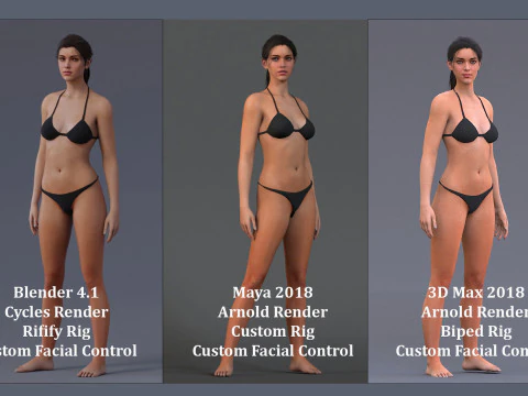Female Base Rig 3D Model