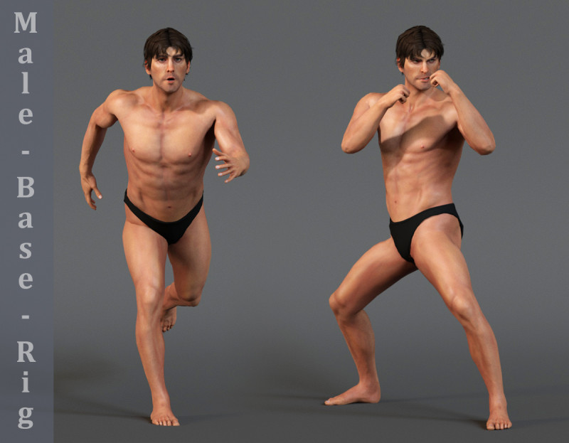 Male Base Rig Model 3D .c4d .max .obj .3ds .fbx .stl .blend 