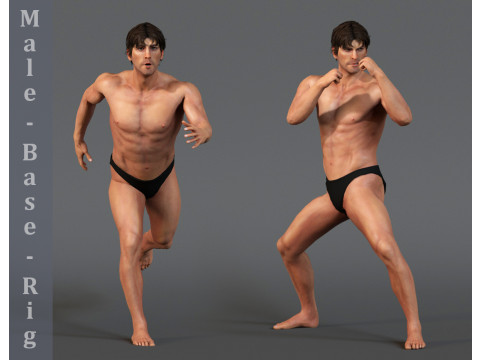 Male Base Rig 3D 모델